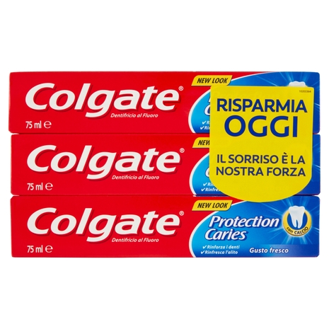 Colgate dentifricio Protezione Carie con calcio 3x75 ml